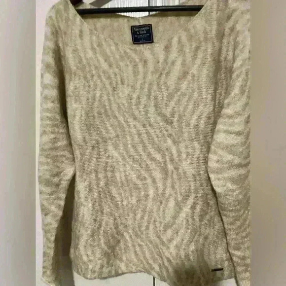 Beige print Abercrombie & Fitch sweater Sz Large - Picture 6 of 16